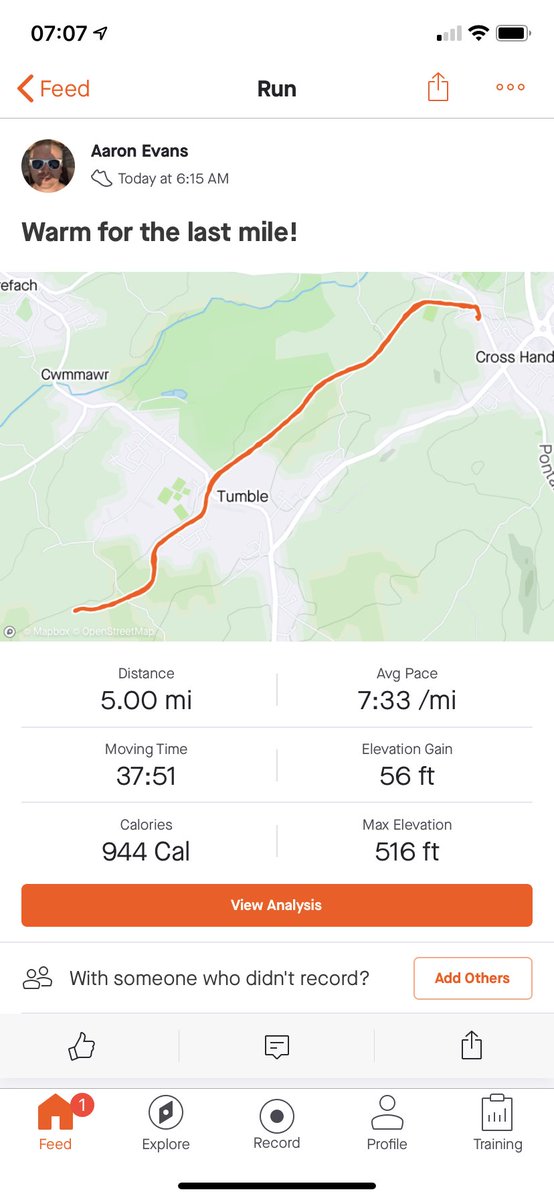 85Azz's tweet photo. Soo close to getting a mile in under 7min!! 2 seconds out! Still happy with that and deserve my cider in the sun later! #earlymorn #changethingsup https://t.co/T17ULn99y4