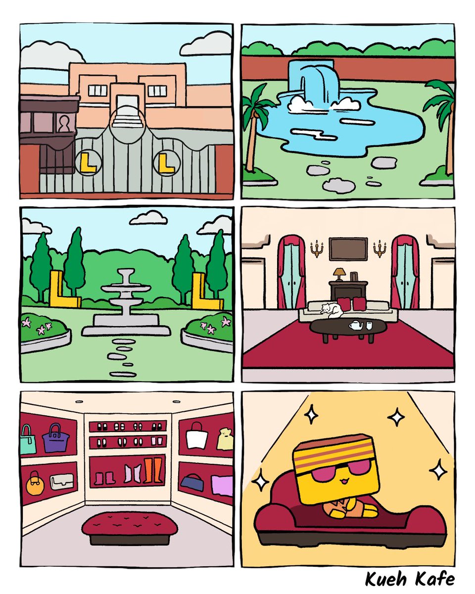 KuehKafe's tweet photo. Introducing our new crazy rich Kueh, Lady Lapis or Lala to her friends! A rare few, like Lady Lapis, have huge mansions and secretly even bigger hearts.
.
Tidbit: Good Class Bungalows in Singapore range from $20 million to >$160 million for the largest plots.
#crazyrich #comics https://t.co/ztMxGDjuAl