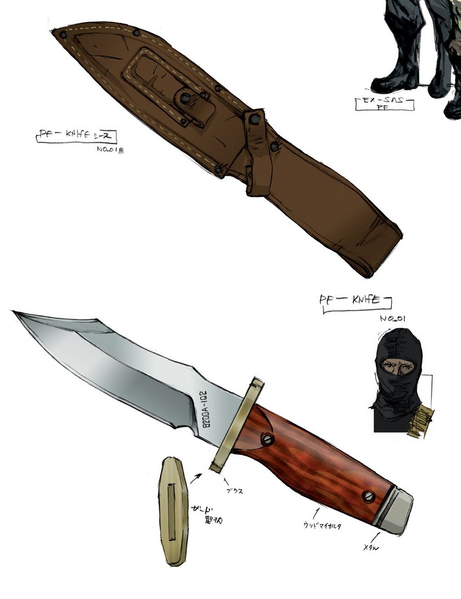 兵隊 On Twitter Nemotoknives Nemoto Knivesさんのところで新川さんデザインのmgsvナイフの作成して欲しいオーダーがあったんですね ギリギリの形での再現は凄いです このナイフはゲーム中で見かけるナイフの中でもスネークが使うので最も人気があるものだと思い
