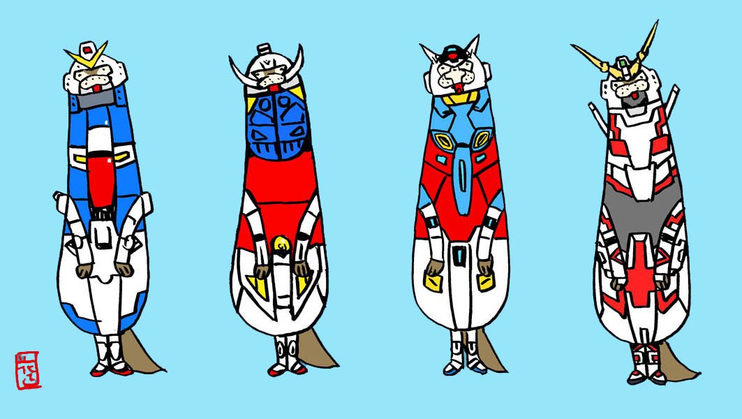 #自分の絵柄でガンダムを描く

#かものはしヒーローズ
#小鳥ヒーローズ
#かわうそヒーローズ
#流れ星 