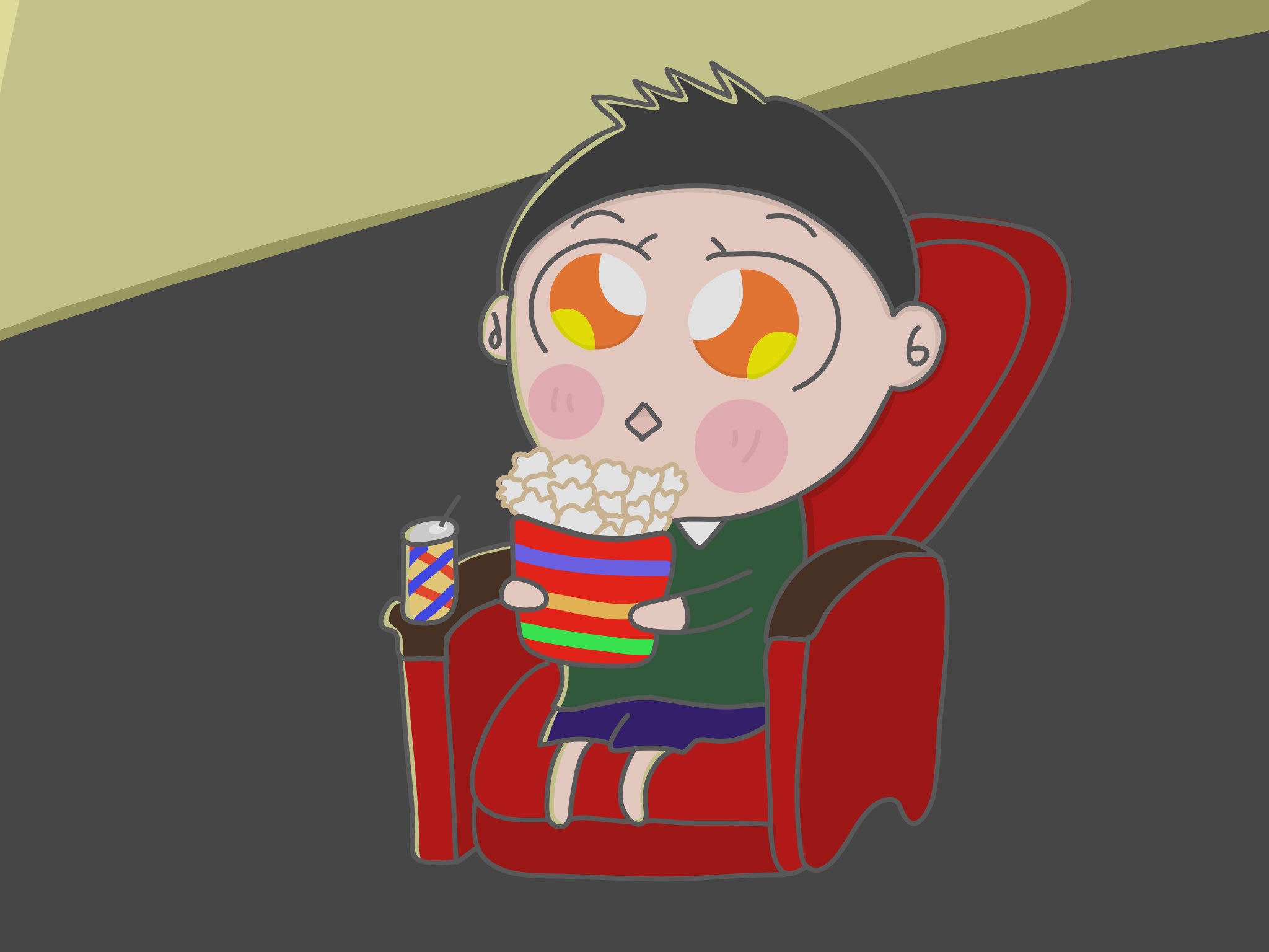 Aki こちらは趣味垢でーす 映画館で映画を観ている男の子 イラストレーター イラスト 絵 アート 毎日イラスト Illust Artlife 芸術同盟 イラスト好きな人と繋がりたい お絵描き好きな人と繋がりたい 映画館 映画 シネマ Rtお願いします