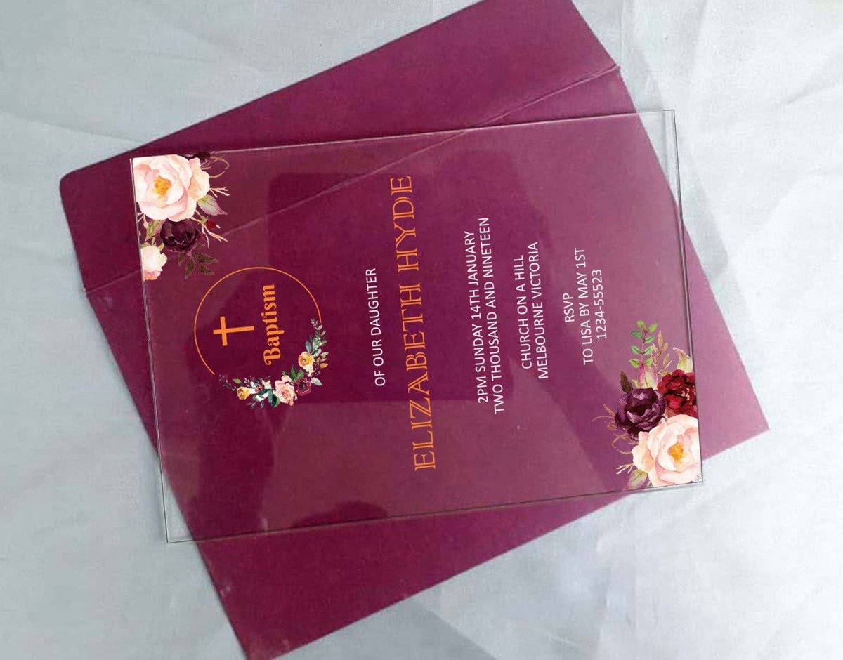 HandmadeKrishna's tweet photo. Acrylic Clear Invites | Baptism Party Invitation
#transparentinvitations
#clearweddinginvitation
#vinylinvitation
#seethrough
#barmitzvah
#babyshower
#calligraphyinvites
#customacrylicweddinginvitation
#acrylicanniversaryinvitation
#baptisminvitation
#partyinvitation https://t.co/eYgPsi66xo