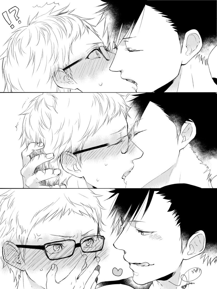 Kiss kiss fall in bed Lol Enjoy Ctto #kurokei #kurotsuki #kurotsukki.