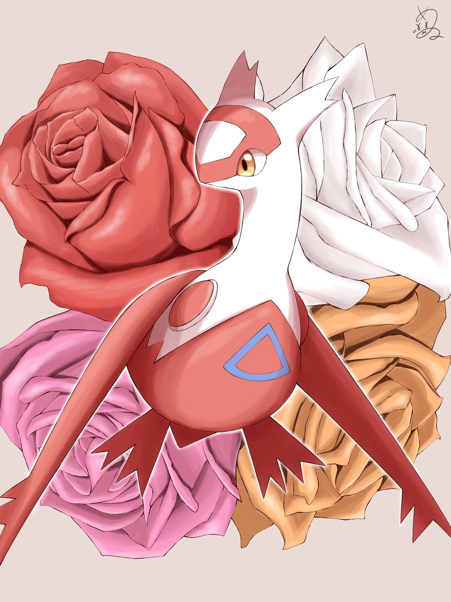no humans pokemon (creature) solo flower signature rose blue flower  illustration images