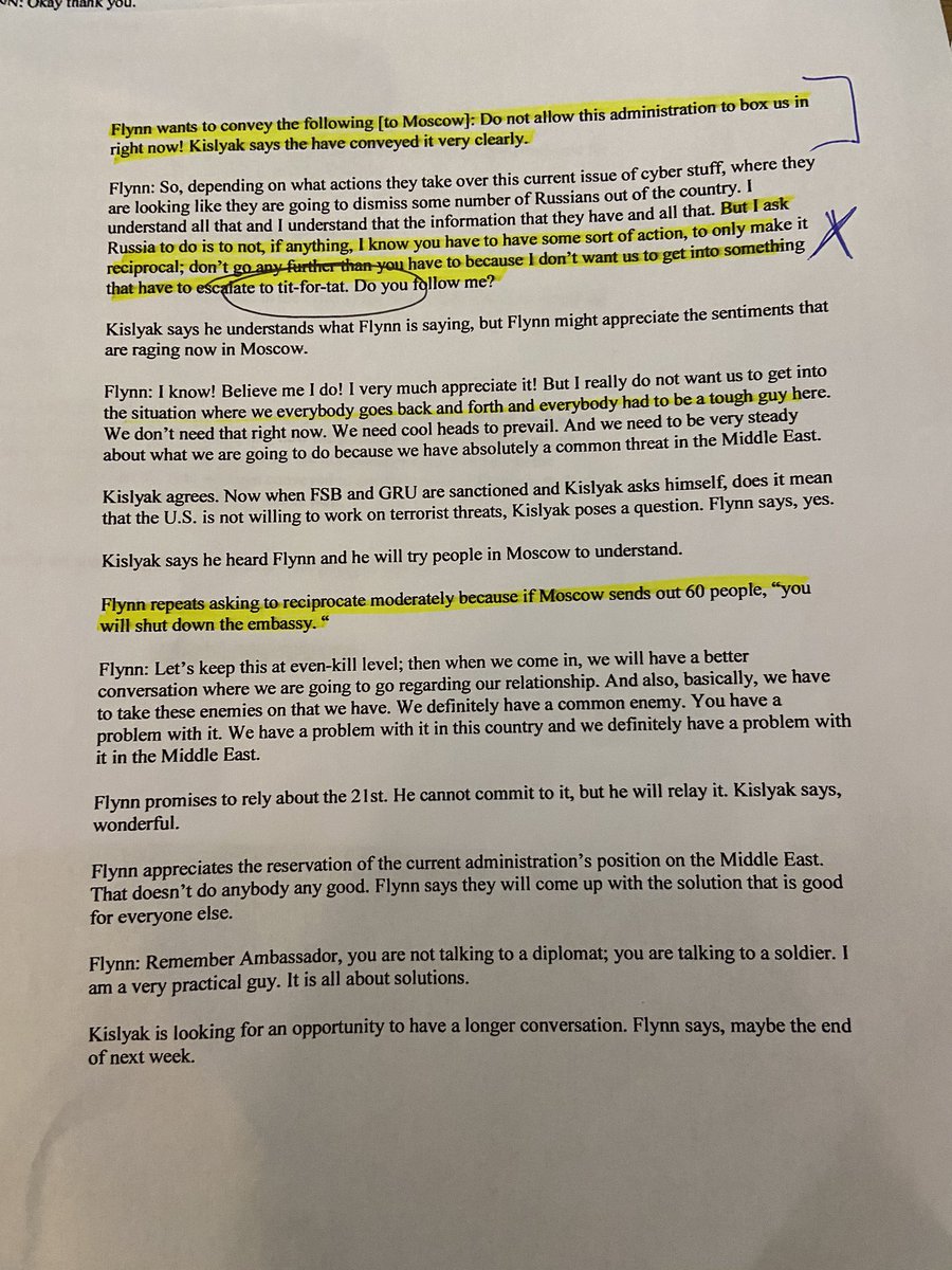  #FLYNN Compare FBI summary 12/29/2016 call between Russian Ambassador Kislyak and GEN Flynn with six page declassified transcript obtained  @CBSNews