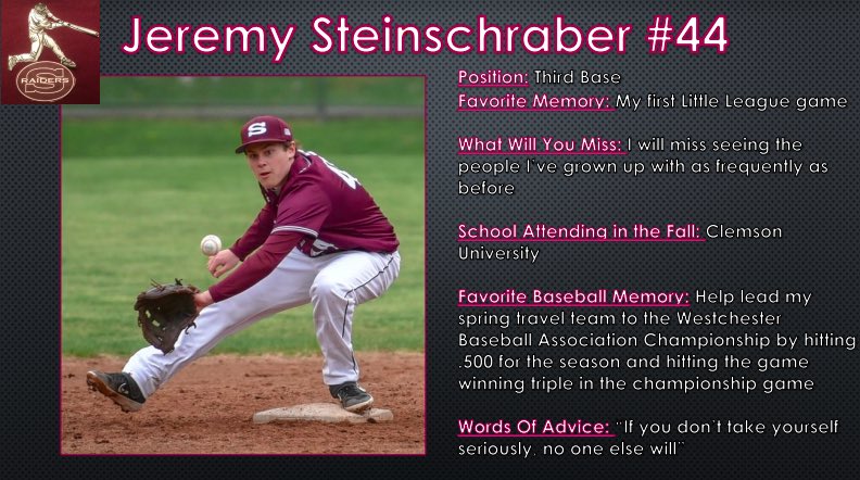 coachweigel23's tweet photo. Our Senior Spotlight today is Jeremy Steinschraber. https://t.co/uvOJW0yjof