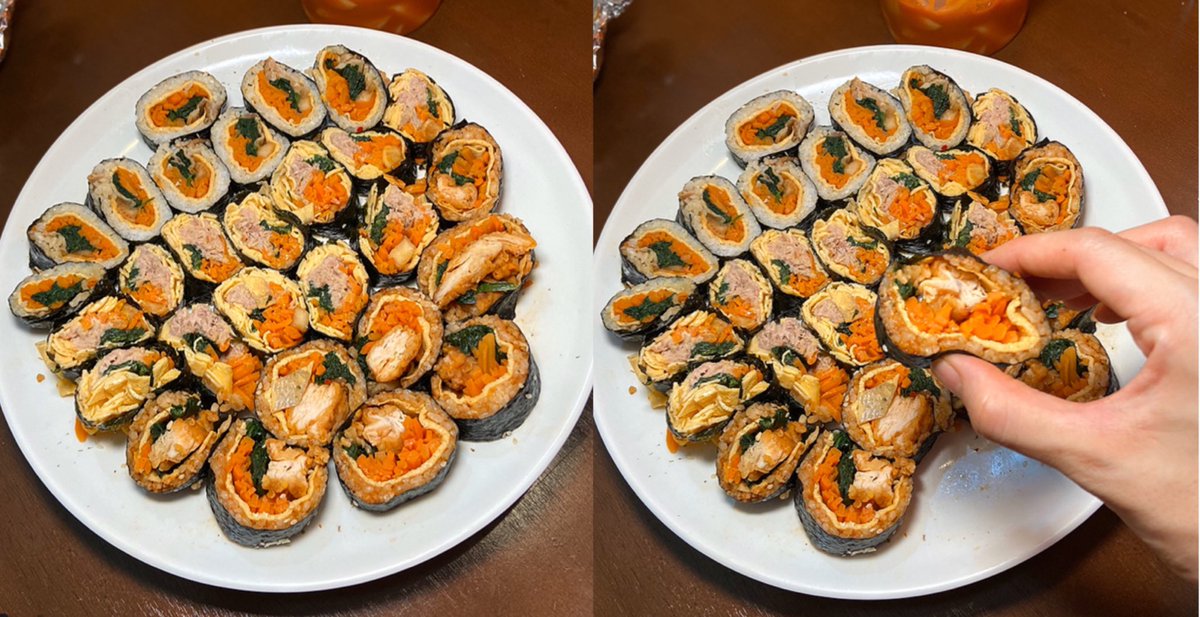 Eatleklek's tweet photo. #คิมบับไส้แน่นจากออนนี่ มีทั้งคิมบับออริจินอล คิมบับข้าวเผ็ด และคิมบับคีโต(ไม่ใส่ข้าว) มีให้เลือกทั้ง ไก่ หมู และ หมูสามชั้น ไส้แน่นมากเว่อร์ ออนนี่รับประกันความอร่อยจ้า ราคา 89-99 บาทเท่านั้น เพิ่มชีส 10฿ @aroii 

📍สั่งได้ทาง IG @onniesrecipe 
Tel 0824467022 https://t.co/1W9zwX9p8h