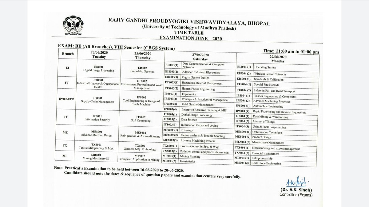 ameya_kant's tweet photo. #RPGV is confused in itself they haven't decided if the examination will be of 2 hrs or 3 hrs. In time table it is mentioned exam will be 2 hrs and in new guidelines it is mentioned exam will be of 3 hrs.
@ChouhanShivraj @OfficeOfKNath @GovernorMP
#rgpv_spreading_coronavirus https://t.co/gnhojyqZO4