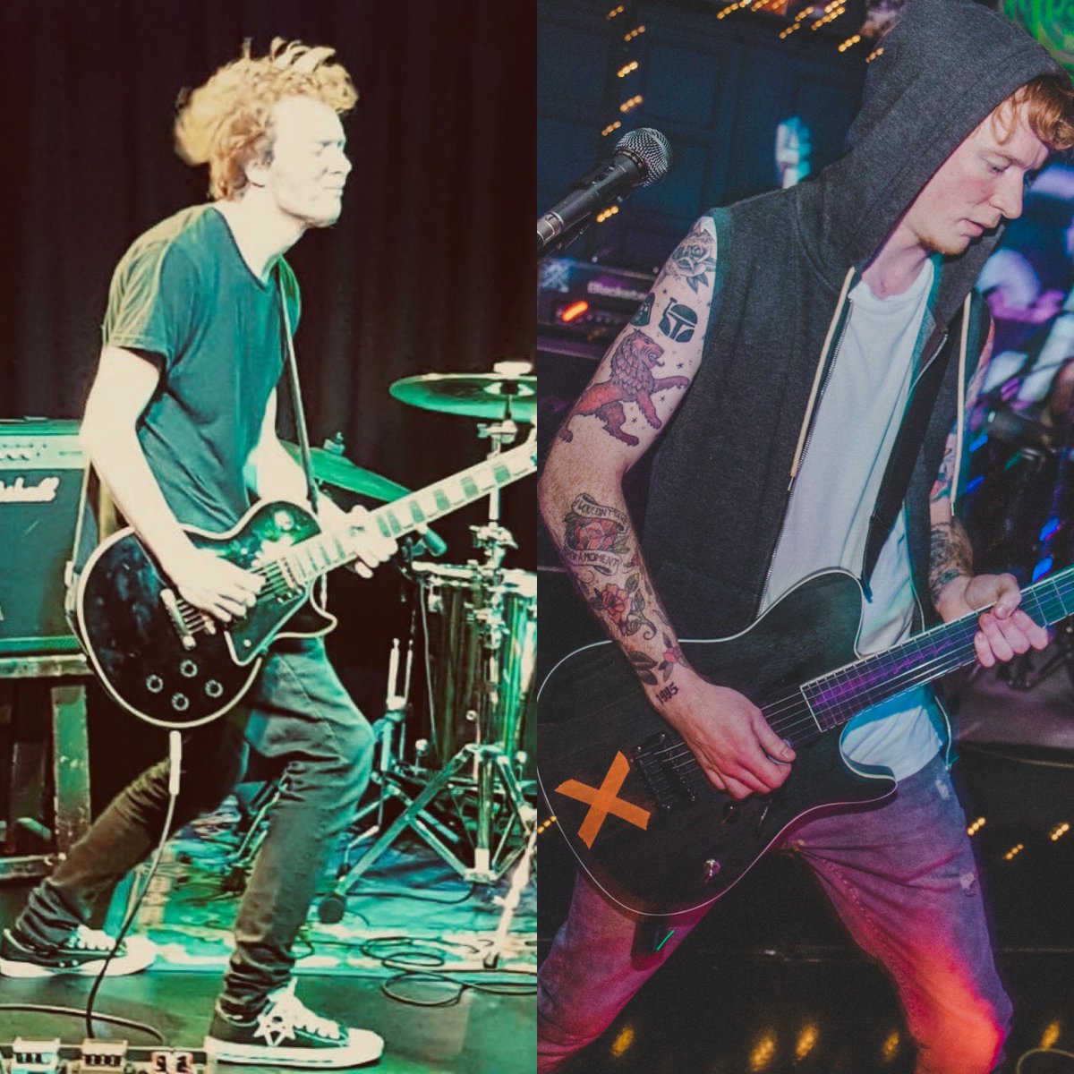 The left was one of our first ever gigs three years ago at The Water Rats in Kings Cross. The right was the most recent in February @escapebarbush in Shepherds Bush. Not tooo much has changed...
#rockband #huntingforwolves #bassetandhairtattoo #inked #livemusic #saveourvenues