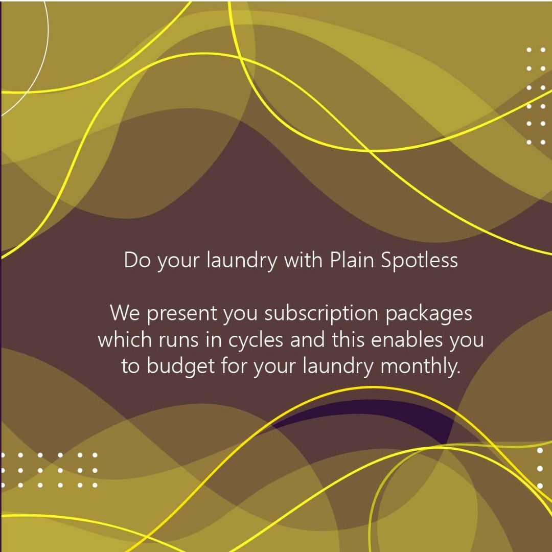 plain_spotless's tweet photo. We present you subscription packages which runs in cycles and this enables you to budget for your laundry monthly.

#laundry #SubscribeNow #clothing #thelaundryspecialist #plainspotless https://t.co/m6IIs98p8V