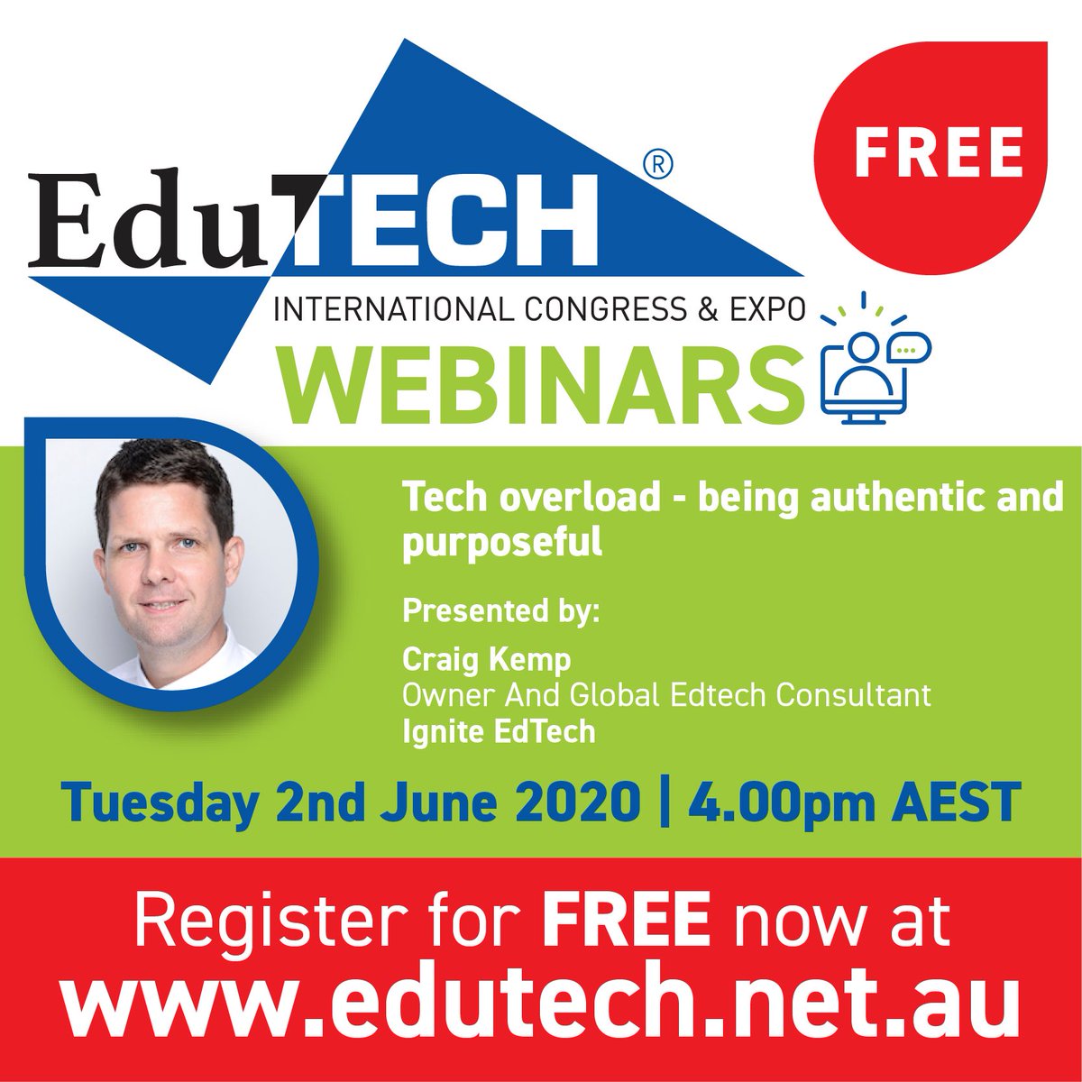 mrkempnz's tweet photo. So excited to be running a FREE webinar THIS Tuesday - 4pm AEST, 2pm SGT/HKT &amp; 7am for my UK based friends. Registrations currently at 550 &amp; growing! Let’s crack 1000! I’ll be discussing the growing changes of EdTech in schools. Register now at https://t.co/5qhT0EtS1V #edtech https://t.co/NClke2HQzZ