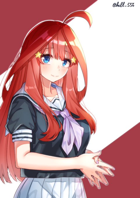 ベルさんがTwitterに投稿した中野五月(五等分の花嫁)のイラスト。
