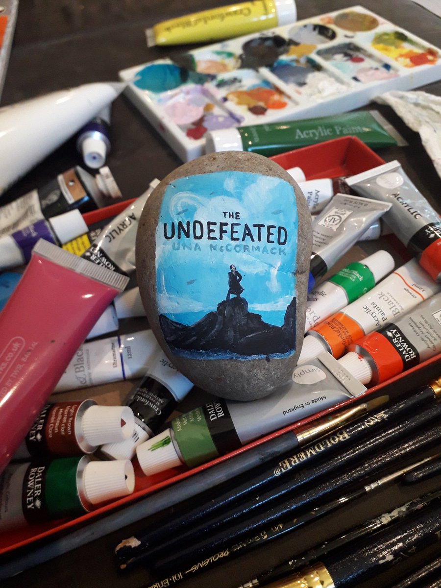 The Undefeated by  @unamccormack painted on a rock to be hidden in my library once it reopens