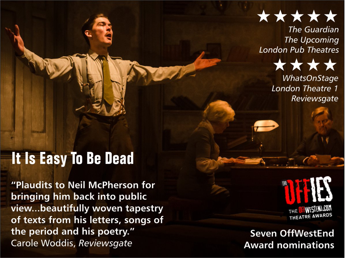 Our 2016 production of <a href="/NeilMcPherson0/">NeilMcPherson</a>'s IT IS EASY TO BE DEAD now has over 10,000 views on YouTube! (That's over 200 sold-out performances at the <a href="/finborough/">Finborough Theatre</a>...)

<a href="/EasyToBeDead/">ItIsEasyToBeDead</a> is available to watch from <a href="/london_theatre/">Official London Theatre</a> until 7 July: ow.ly/9krV50zSgxW
#FinboroughForFree