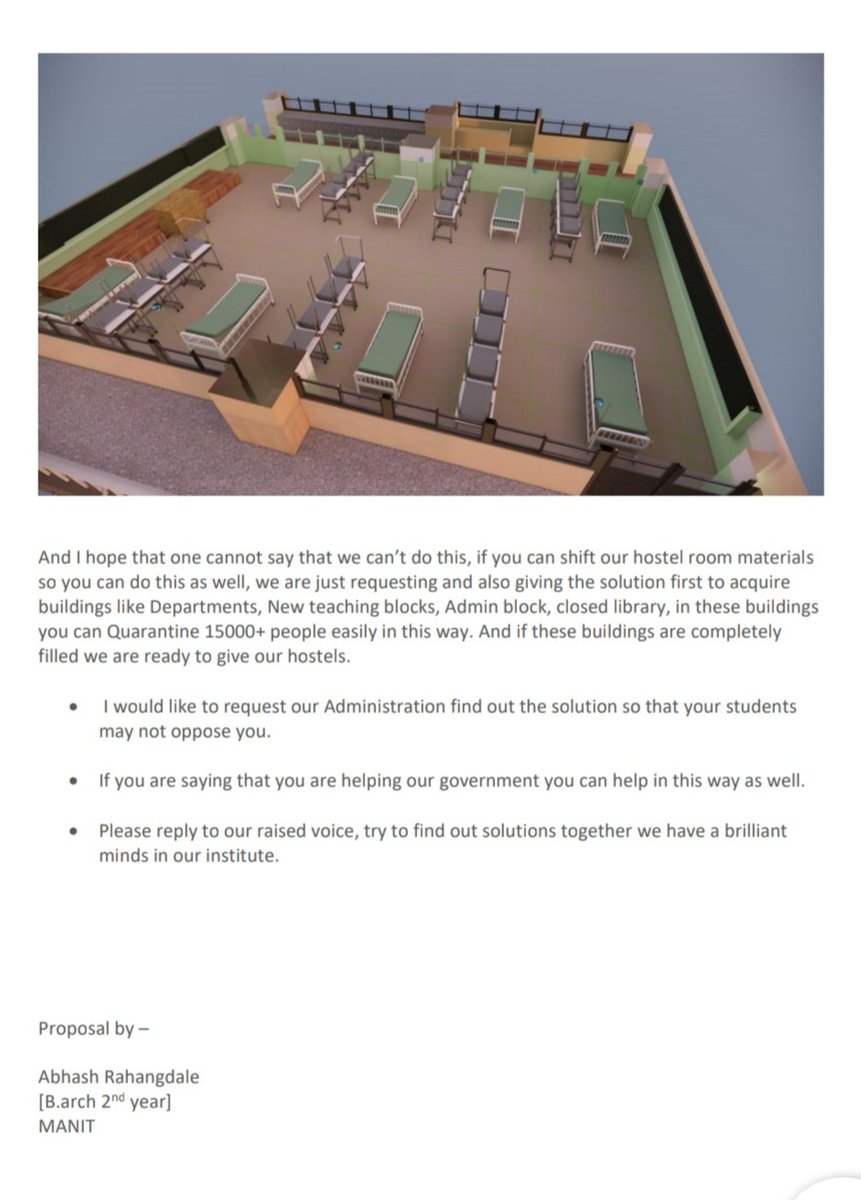 NITBVoice's tweet photo. #sparethehostels
#saveourcareer
#NITBhopalquarantined
@TarunPithode boss plz listen concern of ur juniors.We are not totally against this decision,but we have some valid points &amp;suggestions too.We are stake holders in our institution. https://t.co/ttgpqWQ874
