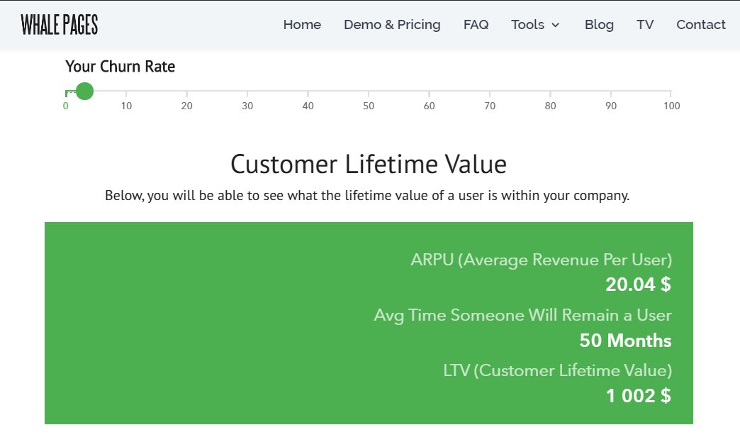 ARPU x Avg # of months a user remains a customer = LTV 👇

whalepages.com/ltv-calculator/

#SaaS #growth #startup