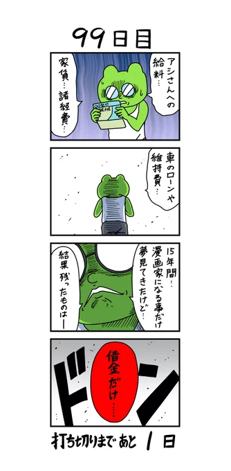 「100日後に打ち切られる漫画家」
99日目 