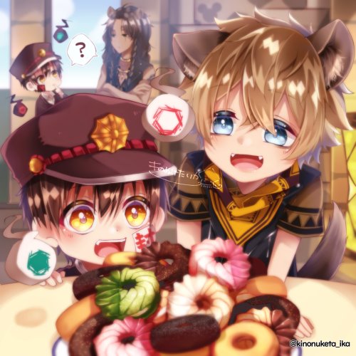 きのぬけたいかᔦ๑ ๑ᔨ A Twitter 好きなキャラを 勝手にコラボしました T Co Tofz0kmats 花子くんとラギーくんの 好物は同じドーナツらしいので いかの好きな男の子は ドーナツが好きな男の子 ということが判明しましたᔦ๑ ๑ᔨ 地縛 少年花子