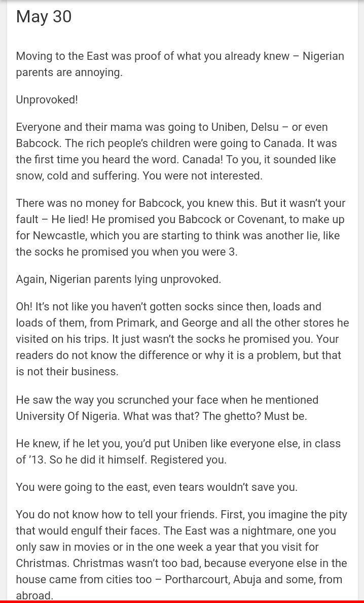 Why is Tife and Sansa Trending when today is Biafra day?? Anyway, to celebrate our history, I wrote for the kids who grew up being too igbo for the south and not igbo enough for the east. Tag all the igbos you know.