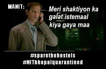 BD6lkqK3EjuYSYq's tweet photo. Great contri by college but also risking the health of its students and their valuable belongings......such large teaching block and departments, energy center, sports complex and stuff be used....
#sparethehostels
#saveourcareer
#NITBhopalquarantined https://t.co/A6LrDayiqX