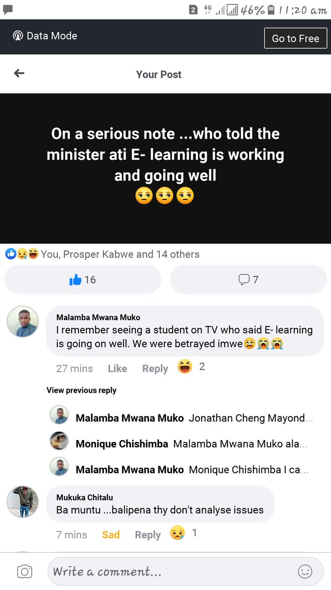 Cheng09017168's tweet photo. @HonMushimba Sir i bring this to you because its your work and its the reason you are in that office....please i beg you to understand that E-learning is a lost cause to students for a 100 reasons. https://t.co/MQzjSGh71A