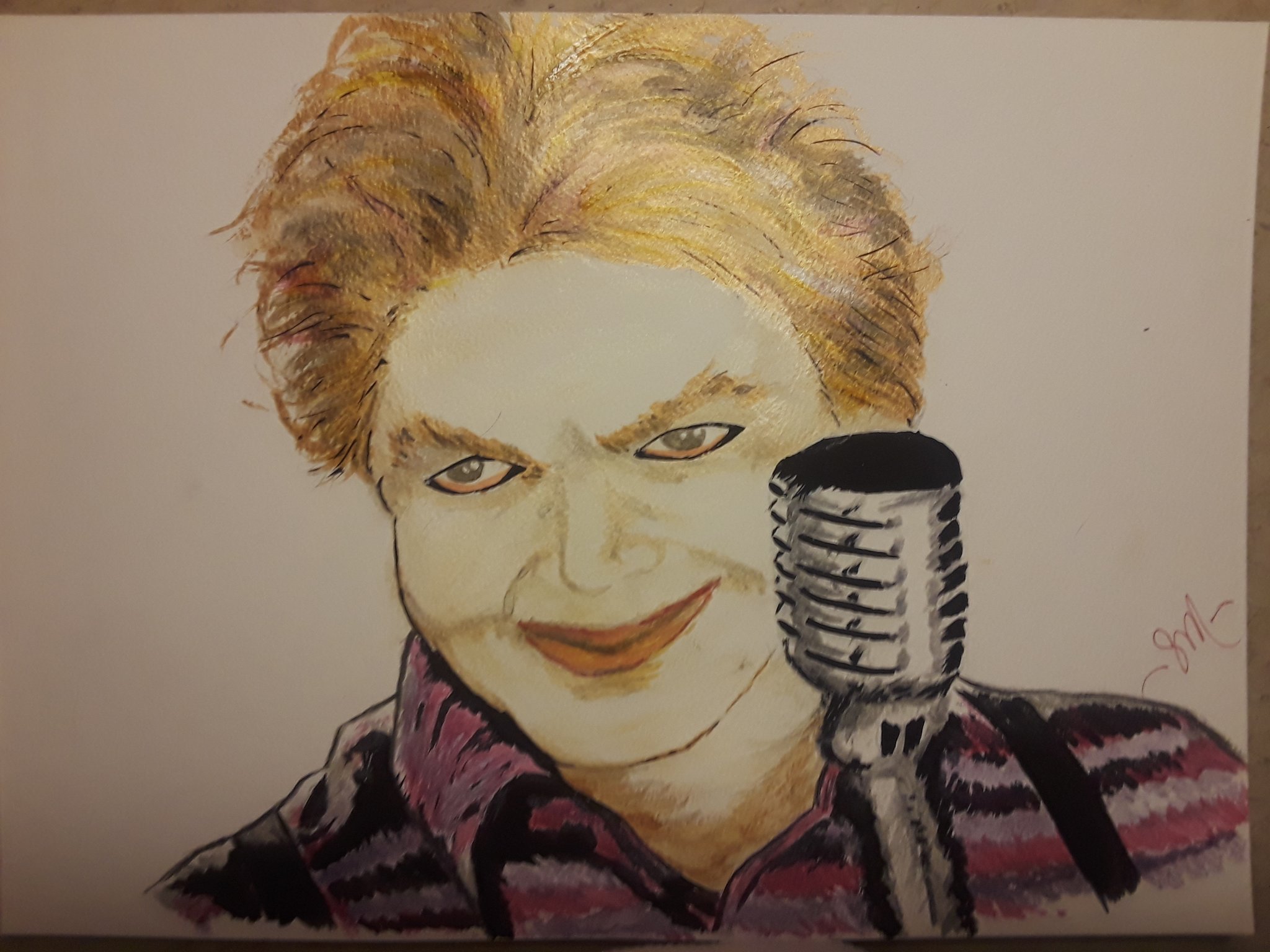 Tonight\s painting. Danny Elfman.
Happy birthday! X )~ 