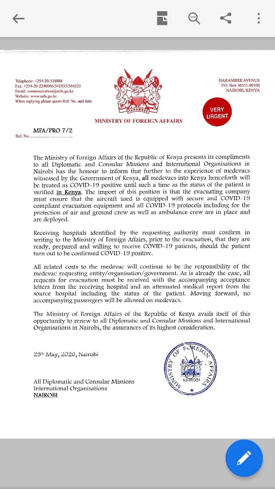 lecd50's tweet photo. Après le mensonge du #Burundi sur les cas covid-19 de la 1ere dame &amp; de ses garde du corps (annonce d'un ulcère... ), le Kenya aigri sort cette note verbale, ils ne se feront pas avoir 2 fois!
Gitega est dos au mur. 

Des bisous, c'est important les bisous!😘 https://t.co/ldjKsmND6e