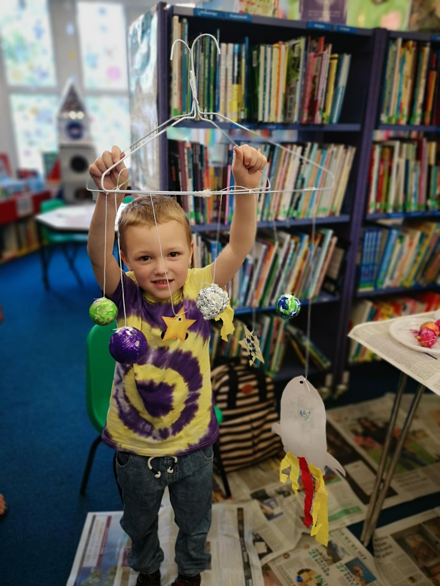 NPTLibraries's tweet photo. Today's #NPTCraftClub activity is a Space Mobile craft! 🚀🪐💫
We had a lot of fun making these at Neath Library last summer.
Take a look at some of the mobiles made by our craft club and make your own using the instructions. https://t.co/omTTaE69jU