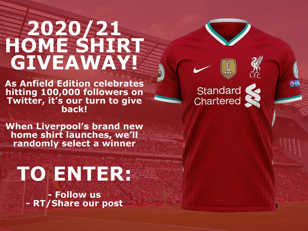 AnfieldEdition's tweet image. GIVEAWAY! To celebrate hitting 100k this morning, we’d like to give away a brand new 2020/21 home shirt at launch! 

To enter: 

- RT 
- Follow us

Good luck!