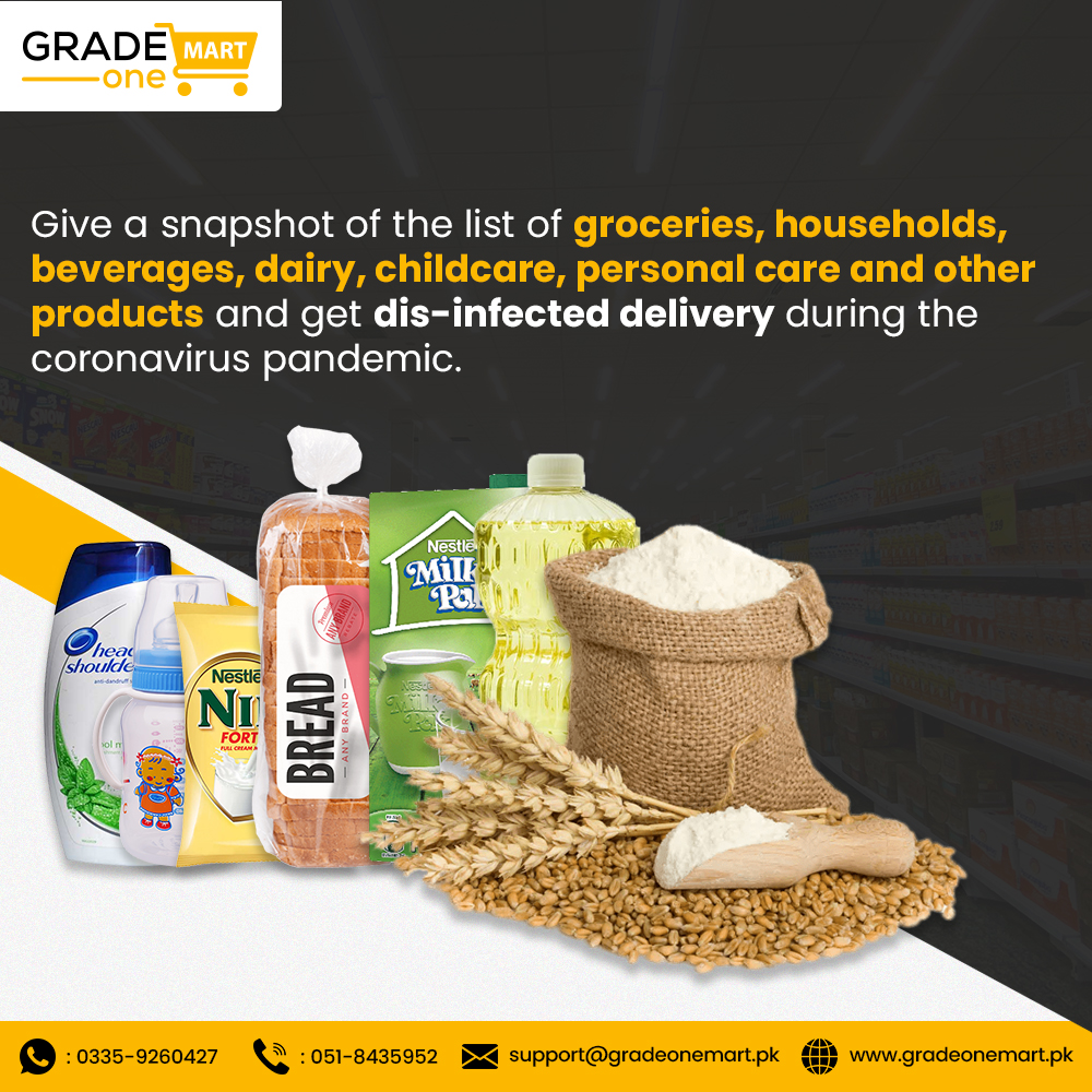 GradeOneMart's tweet image. All your groceries, household essential and pet care products are just an order away. We ensure high quality and safe delivery of all the products. Visit our website or send us a snapshot of your list for quick and safe delivery. 
gradeonemart.pk
#Safehomedelivery