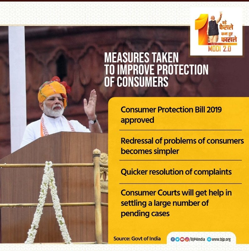 ajXdevelopers's tweet photo. Measures taken by Modi government to improve protection of consumers. 
#1YearofModi2 https://t.co/HNohHcDRIa