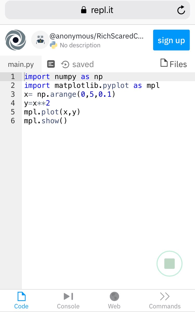 Next using  @replit. The only problem it doesn’t recognise mpl.xlabel and keep giving syntax error when using smartphone but works fine using computer
