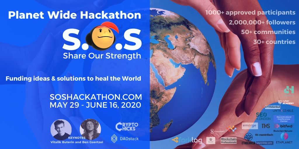 SingularityNET's tweet photo. Today at 3 PM UTC Dr. Ben Goertzel will give a keynote at the CryptoChicks (@crypto_chicks) & DAO Stack's (@daostack) SOS Hackathon Conference. Join via https://t.co/dr4iuffcg8. #SOSHack https://t.co/5Qej9H5gdf