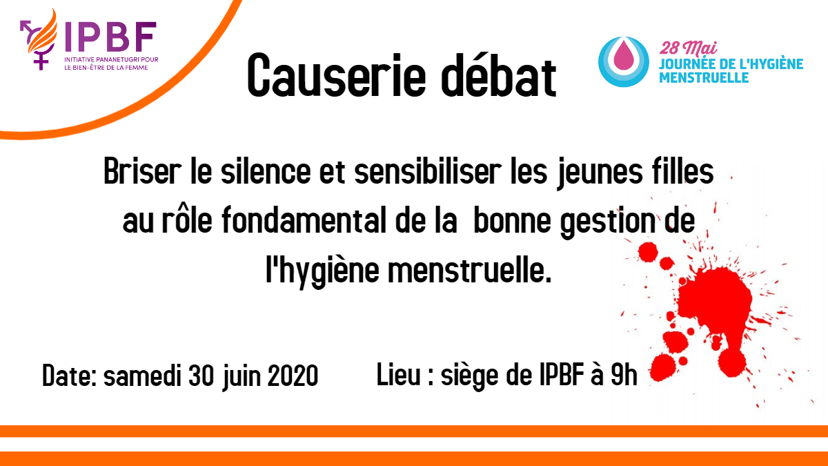 ipbfpananetugri's tweet photo. #causerie_débat
Les couches doivent être changées minimum tous les 3 à 4 h et porter des sous-vêtements en coton.
#IPBF #EndstigmaPERIOD #menstruation #MenstrualHygieneDay #GénérationÉgalité https://t.co/O8DEovxsQm
