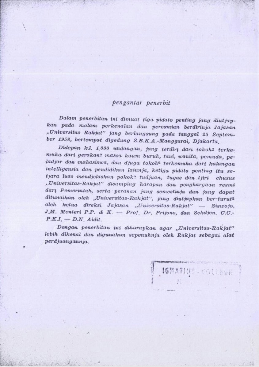 Ilmu Pengetahuan untuk Rakyat, Tanah Air, dan Kemanusiaan (Universitas Rakyat) “...kami memihak kemanusiaan karena ini adalah pendirian rakyat, dan kaum intelegensia yang jujur...” Baca, unduh, dan sebar: drive.google.com/file/d/1gVBHIy… #UniversitasRakyat