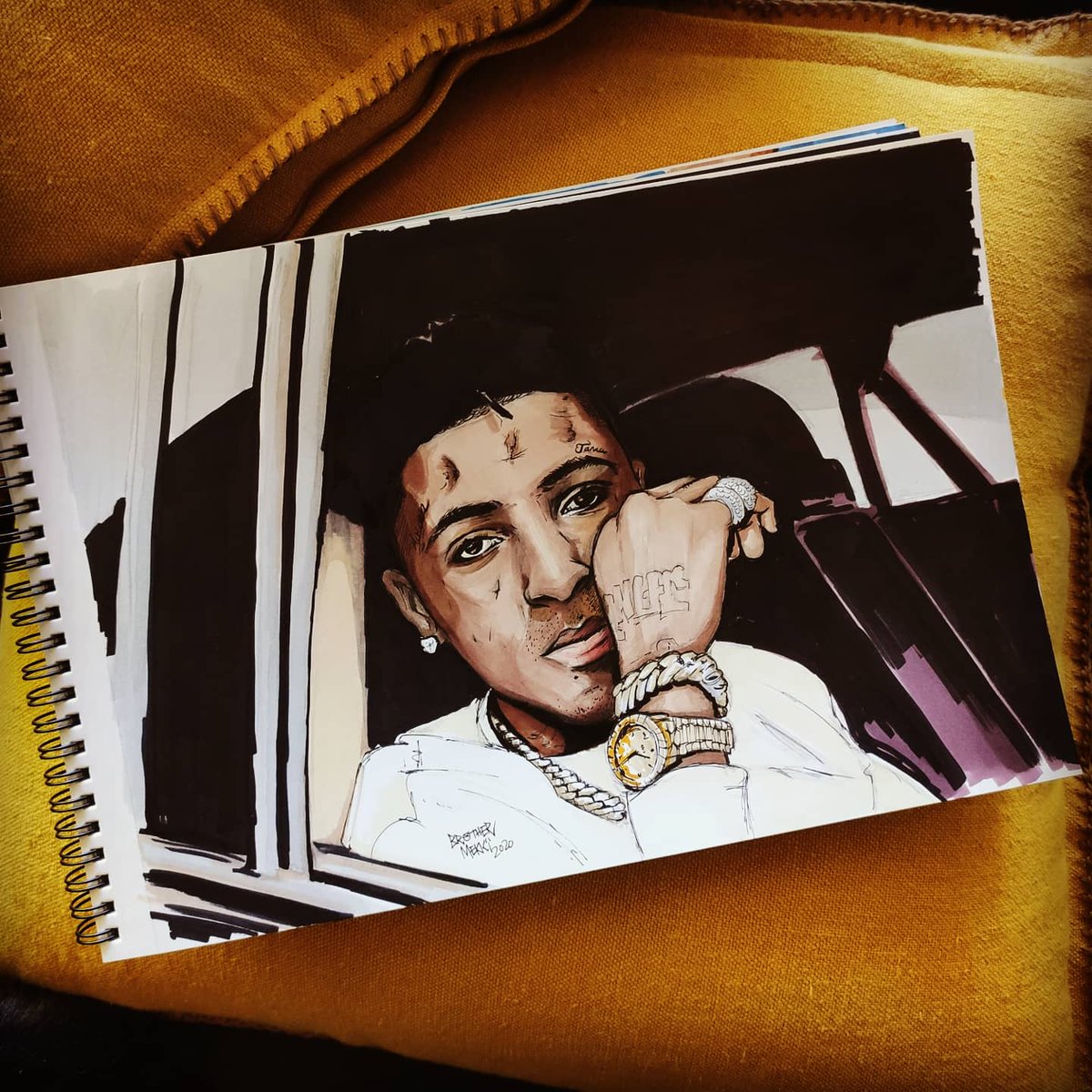 BrotherMekki's tweet photo. Youngboy Never Broke Again @GGYOUNGBOY

#youngboynba #nbayoungboy #batonrouge #louisiane #louisiana #nba #boosiebadazz #kevingates #illustrationoftheday #illustration #dessin #promarkers #winsorandnewton #rapmusic #38baby #untildeathcallmyname #outsidetoday https://t.co/igJMncA4ad
