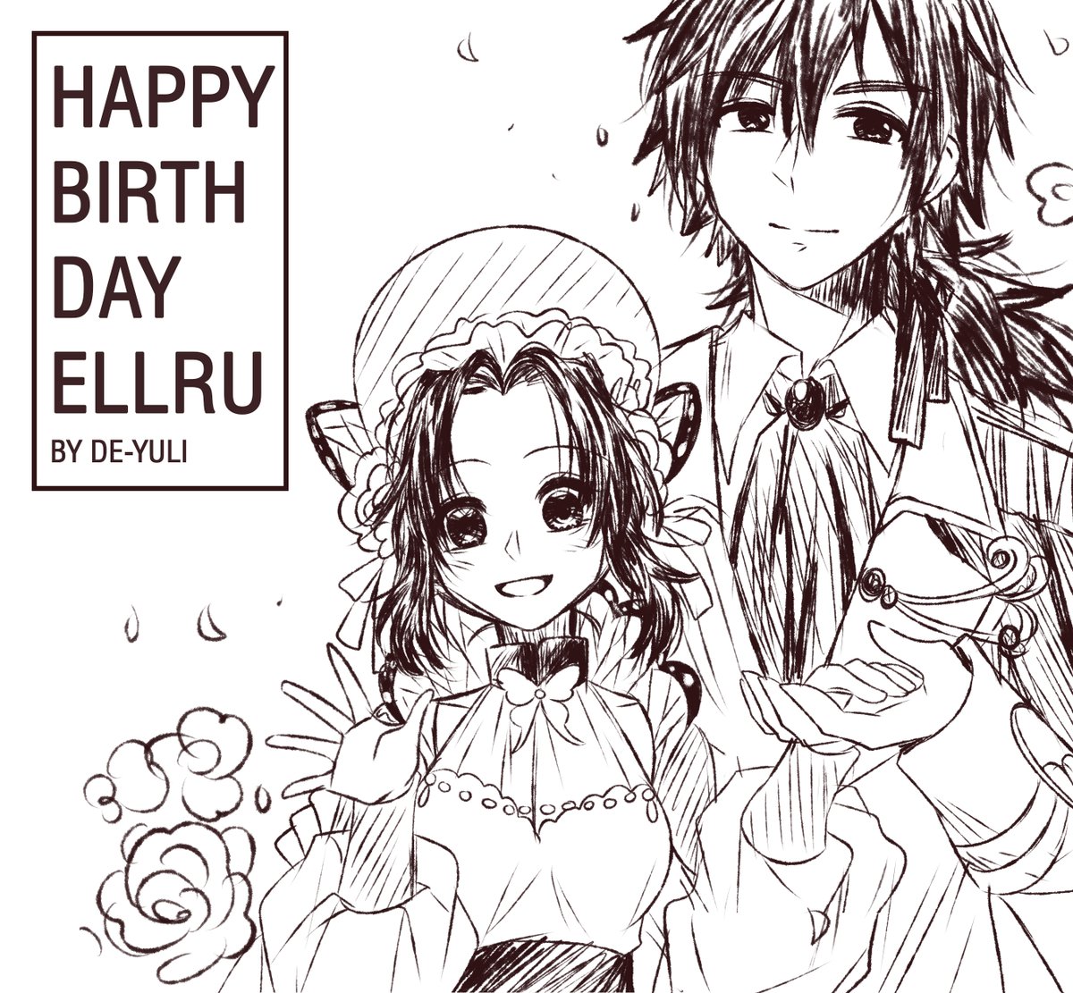 For @ellru_0 
생일 축하???
나는 당신이 행복하고 건강하기를 바랍니다
내 친구가되어 줘서 고마워
함께 그리는 재미를 보자!✨☺️✨ 