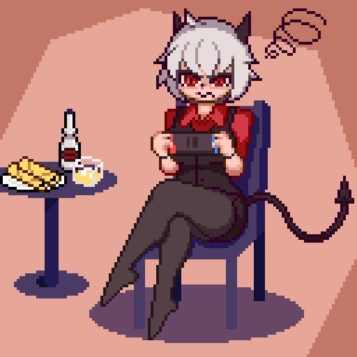 マリーナちゃんが一番すき
地獄はネット無いってキツいっすね・・・
#Helltaker #ドット絵 #pixelart 