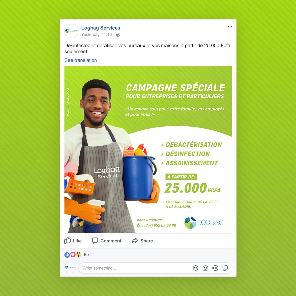 DarkCodeCompany's tweet image. Nous avons récemment accompagné l&apos;entreprise &quot;Logbag Services&quot; dans la création du visuel pour la campagne de lancement de ses services.

#LatestWork #SocialMedia #Dark_Code