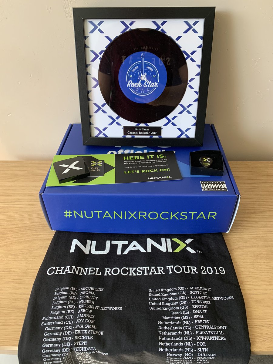 Thanks a lot <a href="/nutanix/">Nutanix Inc.</a> for the Channel Rockstar award and the goodies. Been working with Nutanix back in Germany with incredible support and experienced the same standard here in the UK. <a href="/NutanixPartners/">NutanixPartners</a> <a href="/NutanixNation/">Nutanix Community</a> <a href="/softcat/">Softcat</a> #NutanixNTC