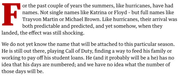 gdnlongread's tweet photo. The first 4 paragraphs of @garyyounge's essay "Farewell to America", written five years ago and every bit as relevant today. https://t.co/5FpvCTU5aN https://t.co/8U5iRTDs8F