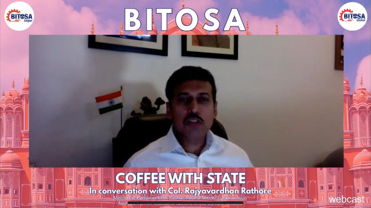 A glimpse from a very insightful coffee session with one of the best speakers I have come across in Indian Politics, Col. Rajyavardhan Singh Rathore. A lot uncovered on India's present/future approach towards businesses and citizens at the very root level.
<a href="/Ra_THORe/">Col Rajyavardhan Rathore</a> <a href="/bitosa/">BITOSA Global</a>
