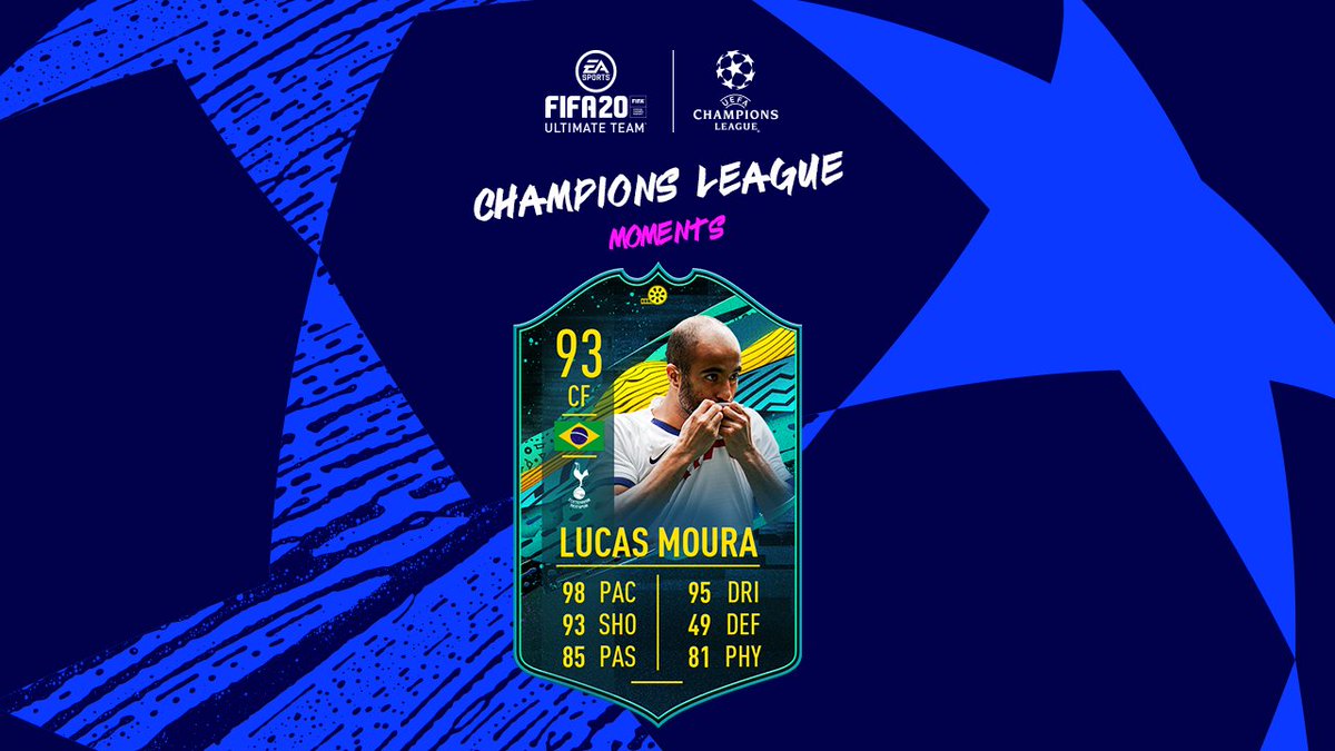 EASPORTSFC's tweet image. Just over a year since he fired Spurs through to their first ever Champions League final 🤯
Player Moments SBC Lucas Moura is in #FUT20