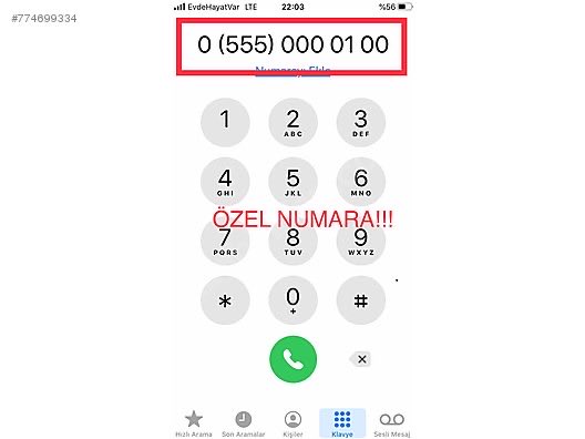 ÇOK ÖZEL NUMARA
İlan No: 774699334
sahibinden.com/ilan/ikinci-el…