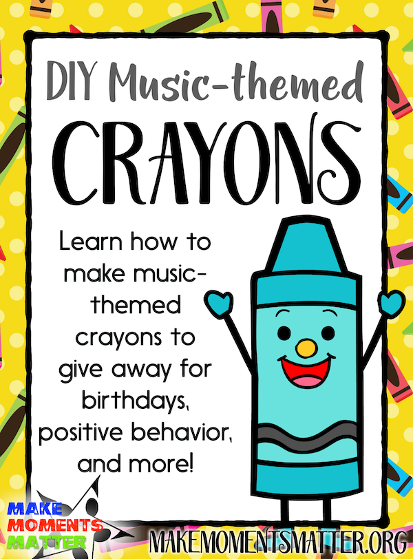 MakeMomentsMatt's tweet photo. A few months ago I shared about how I was making music-themed crayons at home in the oven.  If you'd like to learn more about that process I put it all into a blog post!  Here's a link:  https://t.co/JVN2O6xaW2 #MusicEducation #MusicEd #MusicEdChat https://t.co/hjODyTNBrJ