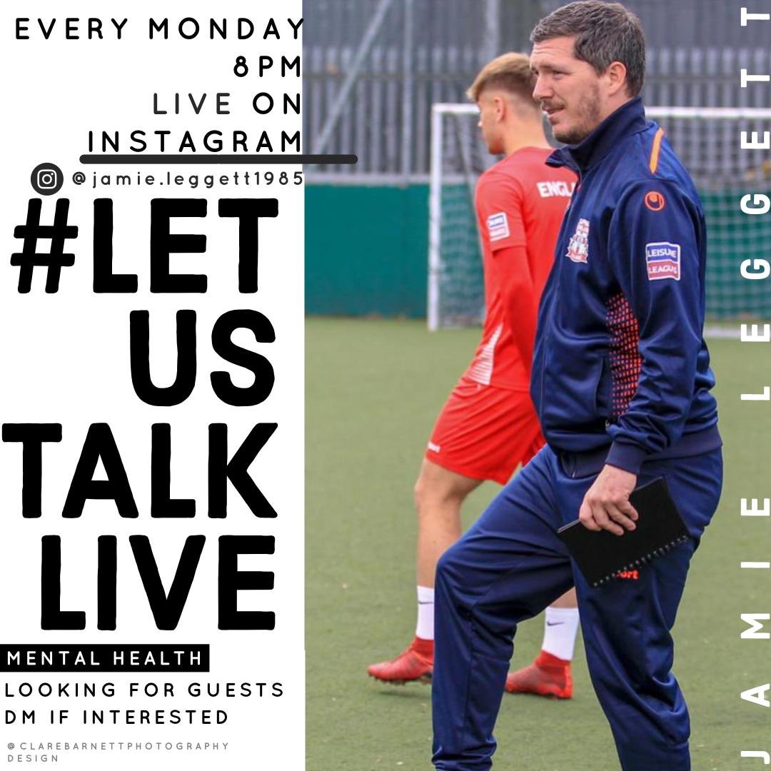 Jamie Leggett (@jamieleggett1) on Twitter photo Please to announce the 3rd guest for Mondayโs #LetUsTalk live at 8pm is <a href="/Trentpark5s/">Trent Park Football</a> manager Kieran Gallenger #MentalHealthย ๐๐โค๏ธ
Please subscribe to YouTube channel- Mental health #LetUsTalk.
youtube.com/channel/UCZEwTโฆ Please to announce the 3rd guest for Mondayโs #LetUsTalk live at 8pm is <a href="/Trentpark5s/">Trent Park Football</a> manager Kieran Gallenger #MentalHealthย ๐๐โค๏ธ
Please subscribe to YouTube channel- Mental health #LetUsTalk.
youtube.com/channel/UCZEwTโฆ