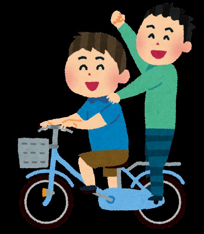 自転車 二 人 乗り イラスト