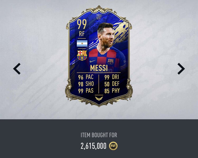Piquelme21's tweet image. Giveaway #3

TOTY Messi 🐐 😍

To enter: 

Retweet ✅ 

Follow @Piquelme20 ✅ 

Winner will be drawn June 2nd 

*Will be listing for snipe* (Min 375k needed)

#FIFA20