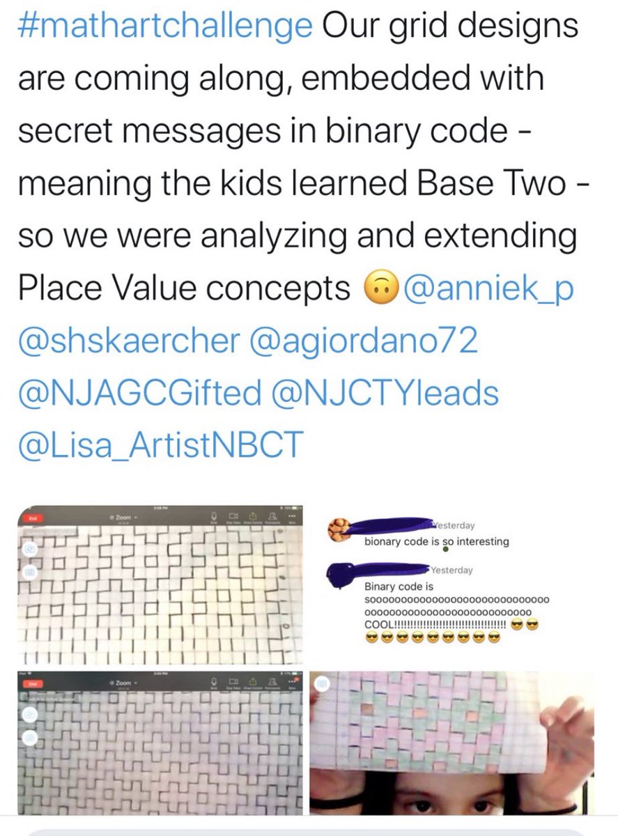 Thrilled to be back w/ @NJTV #LearningLive equity initiative! Join us 11:00 Wed 6/3: Exploring Place Value: From Base Ten to Base Two, with guests <a href="/BraedonLaffan/">Braedon Laffan</a> <a href="/EmmaCMele/">Emma Mele</a> linking the math to comp sci! So excited to share this lesson, sparked by my #dragonlearners 🤩MathJoy!