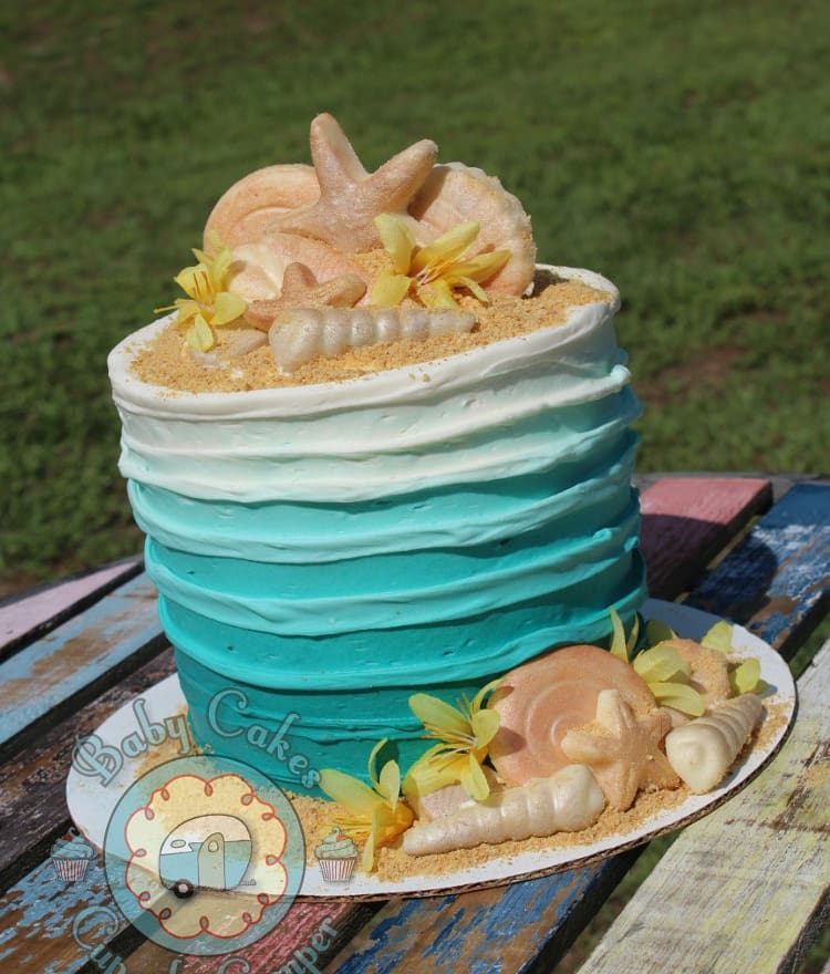 bccupcakecamper's tweet photo. What does summertime in Florida mean? BEACH CAKE! #bccupcakecamper #cupcakecamper #beachcake #shesellsseashellsbytheseashore #tattoedbaker #mycupcakerunnethover https://t.co/bOihLZT3pr